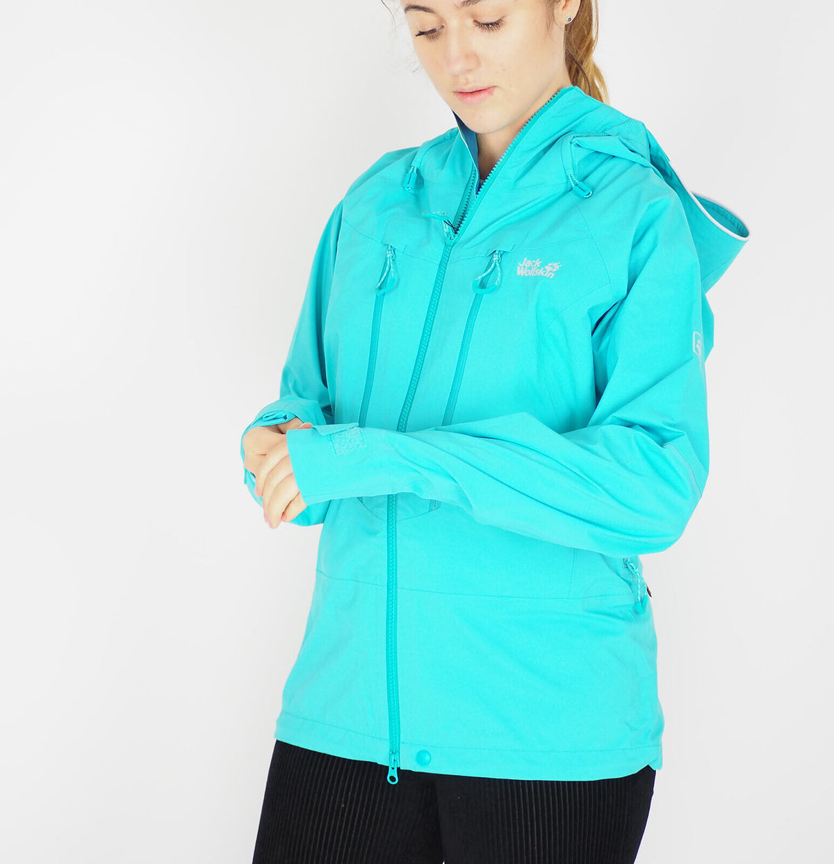 Womens Jack Wolfskin Exolight Mountain 1110411 Aqua Zip Up Jacket