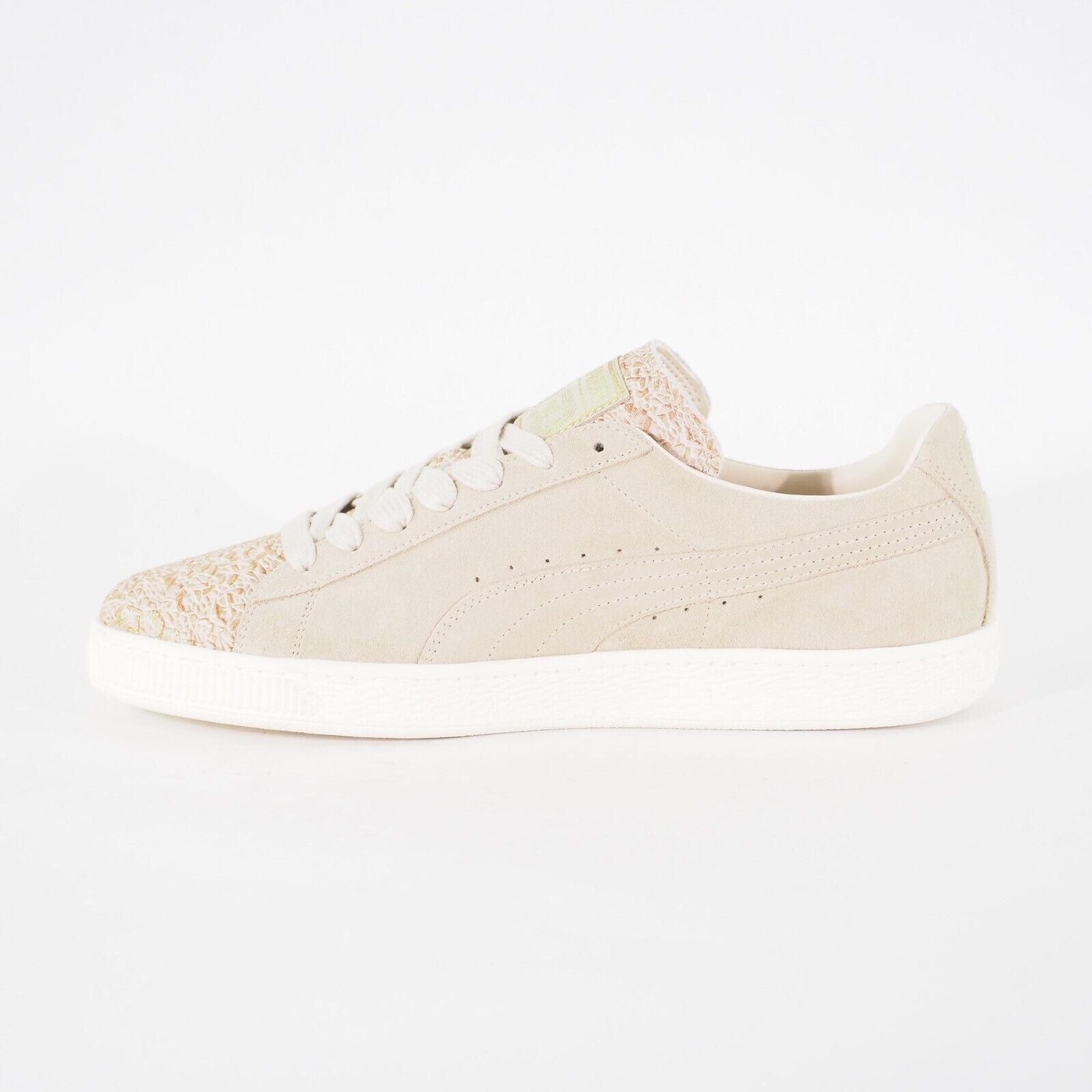 Womens Puma Suede X Golden Desert 367176 01 Grey/Gold Lace Casual Walking Shoes