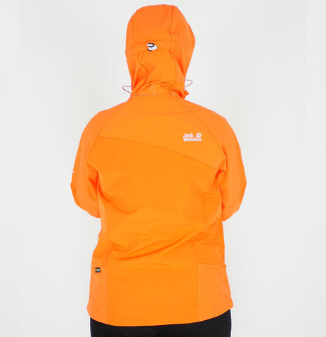 Womens Jack Wolfskin Gravity Flex 1302961 Flame Orange Zip Up Hooded Jacket