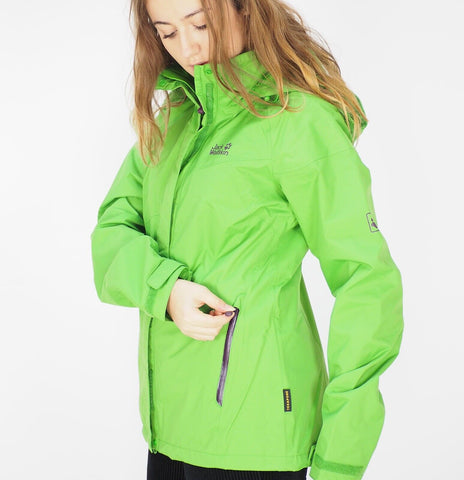 Womens Jack Wolfskin Supercell 1106231 Basil Green Waterproof Hiking Jacket