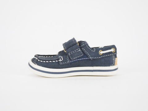 Boys Timberland Casco Bay 4387R Navy Blue Leather Casual Toddlers Boat Shoes