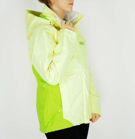 Womens Jack Wolfskin 5006521 Lemonade Yellow / Green Zip Up Warm Hiking Jacket