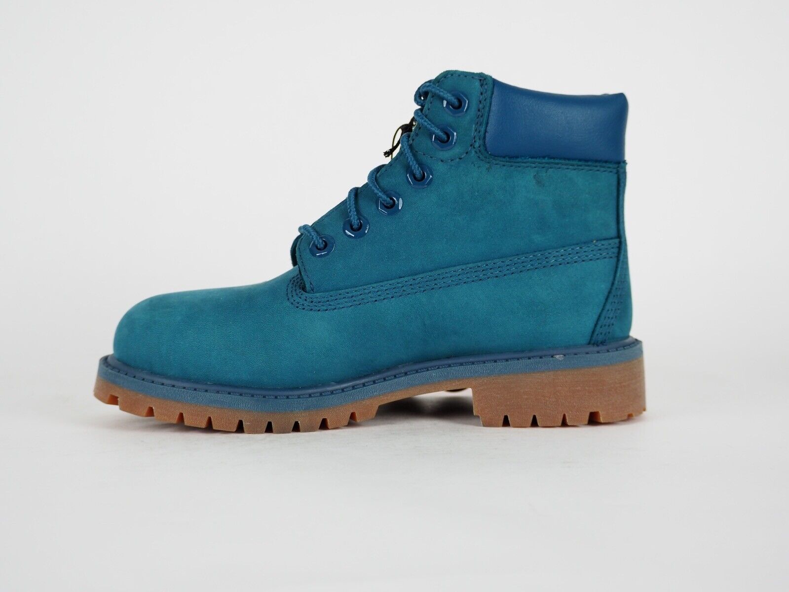 Boys Timberland 6 Inch A14TP Teal Leather Lace Up Winter Chukka Boots