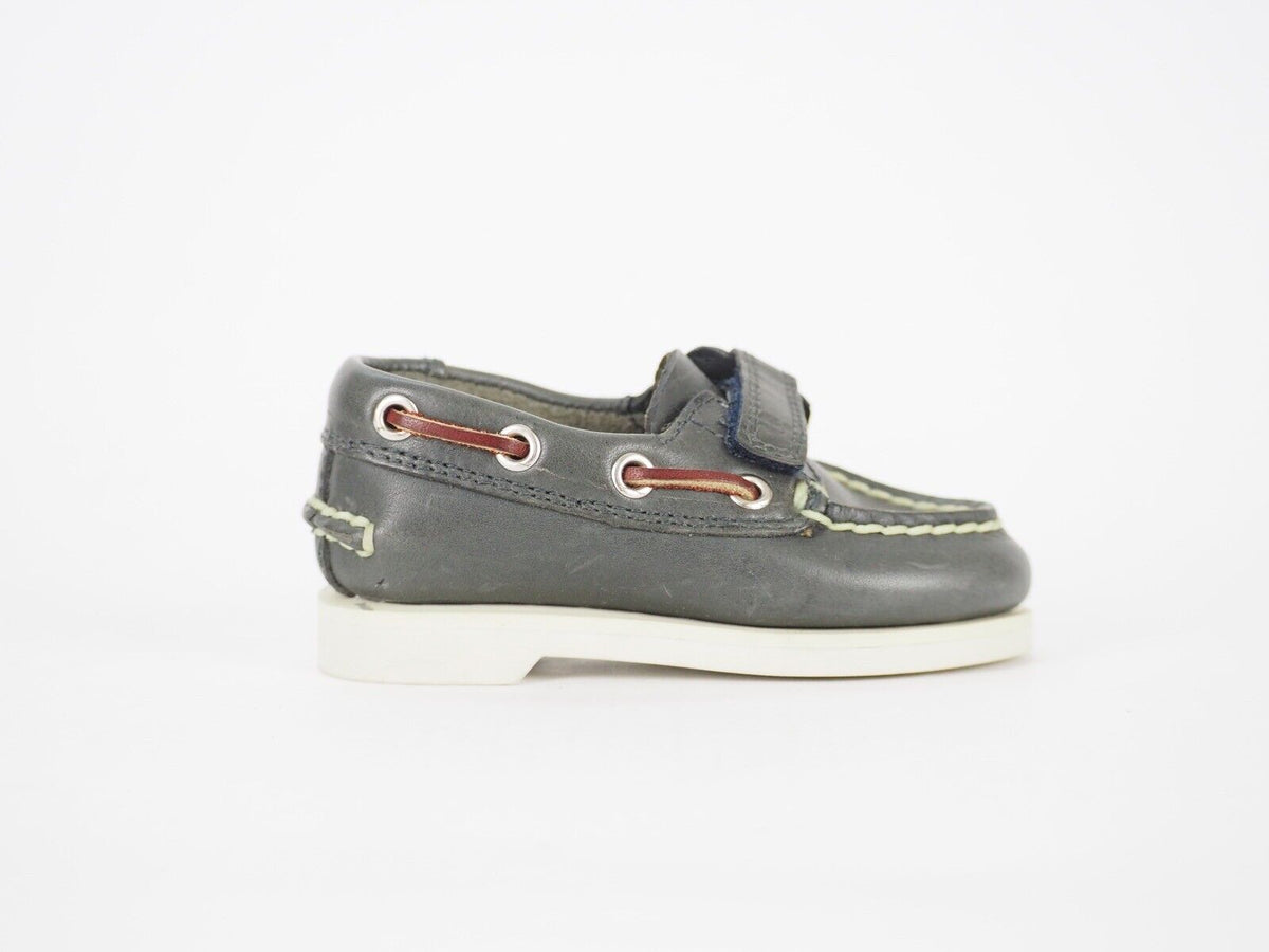 Boys Timberland Classic 25837 Grey Leather Toddlers Casual Strap Boat Shoes