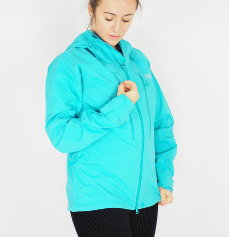 Womens Jack Wolfskin Exolight Mountain 1110411 Aqua Zip Up Jacket