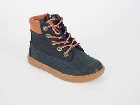 Infants Timberland Groveton 6 In A163P Blue Nubuck Leather Side Zip Laced Boots