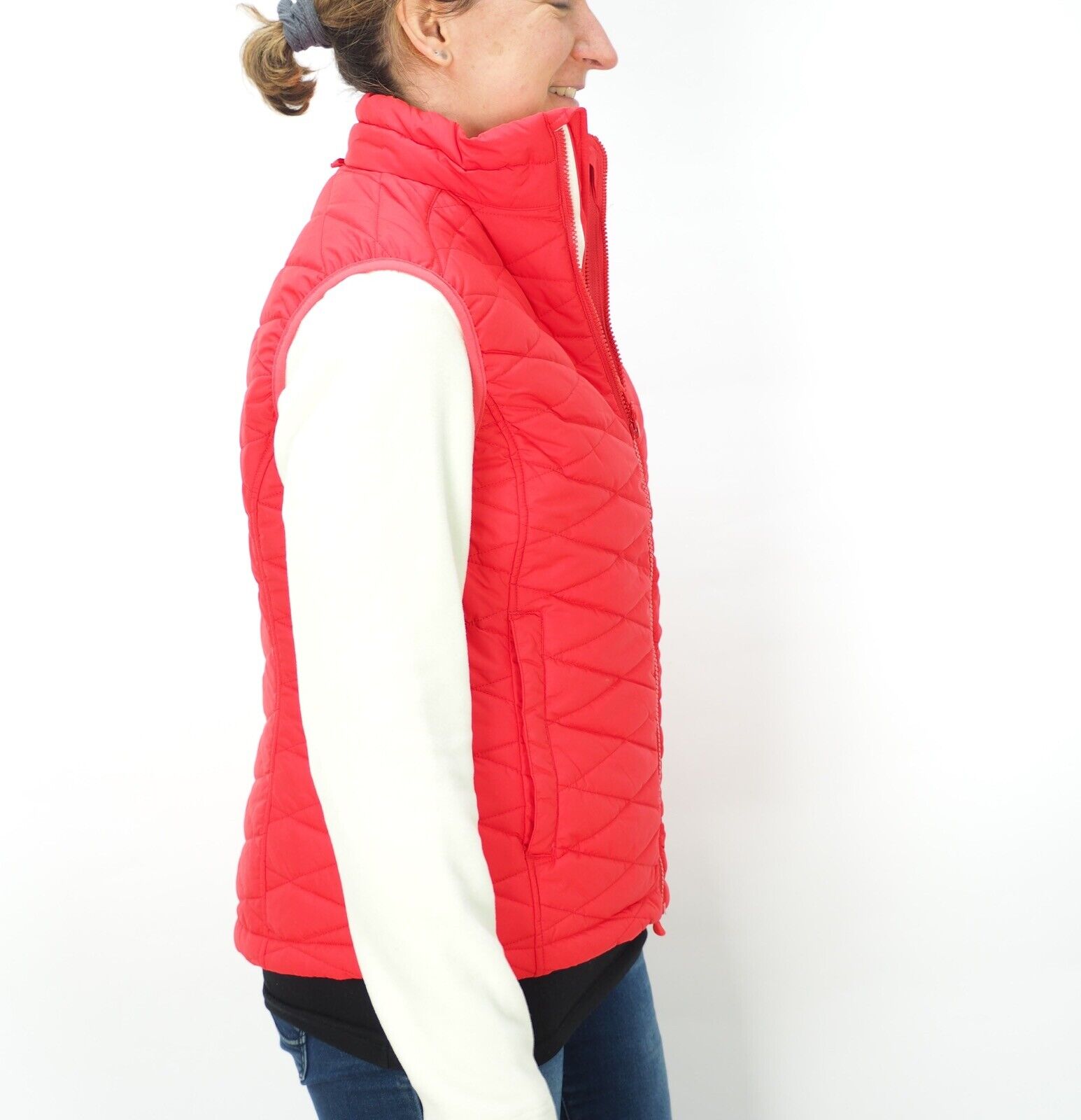 Womens Jack Wolfskin Glen Dale 1202241 Hibiscus Red 3 In 1 Flecce Vest Jacket