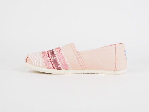 Girls Toms Classic Rose Cloud Global Canvas Flats Slip On Trainers Uk K 13