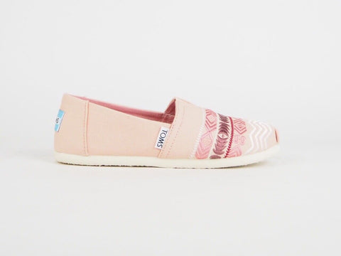 Girls Toms Classic Rose Cloud Global Canvas Flats Slip On Trainers Uk K 13