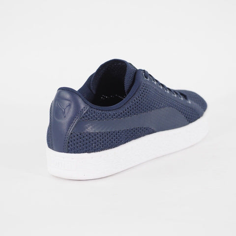 Adults Puma Vasket Classic Evo Knit 363180 Navy Casual Lace Up Walking Trainers