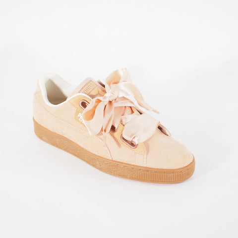 Womens Puma Basket Heart Corduroy 366729 01 Dusty Coral Lace Up Walking Shoes