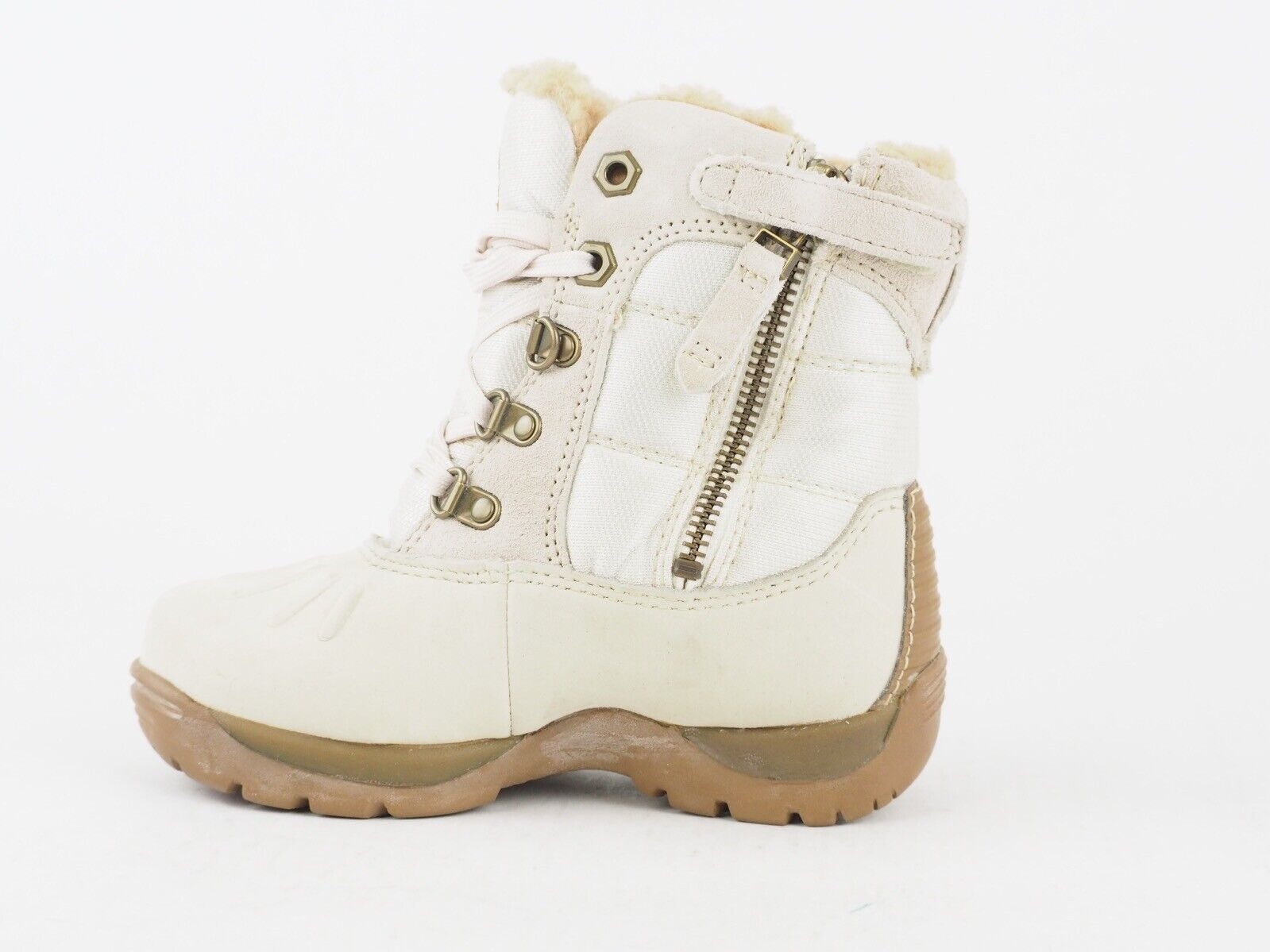 Girls Timberland Waterproof 28851 White Leather Lace Up Warm Winter Boots