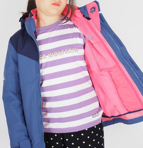 Girls Jack Wolfskin Snow Wizard 1605241 Blue Indigo Waterproof Jacket