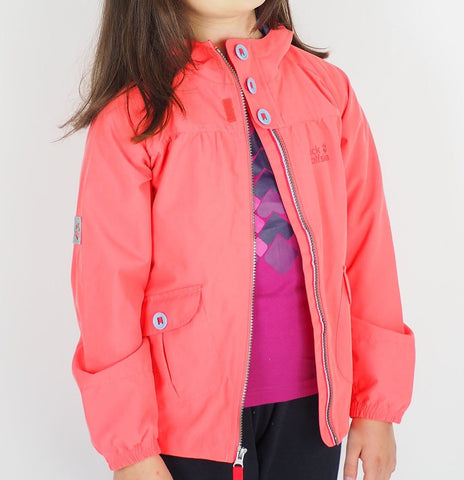 Girls Jack Wolfskin Stormwalk 1603651 Grapefruit Windproof Jacket