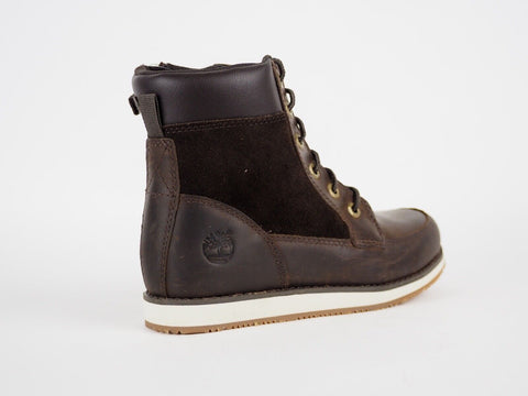 Boys Timberland Earthkeepers A1254 Dark Brown Leather Side Zip Chukka Boots