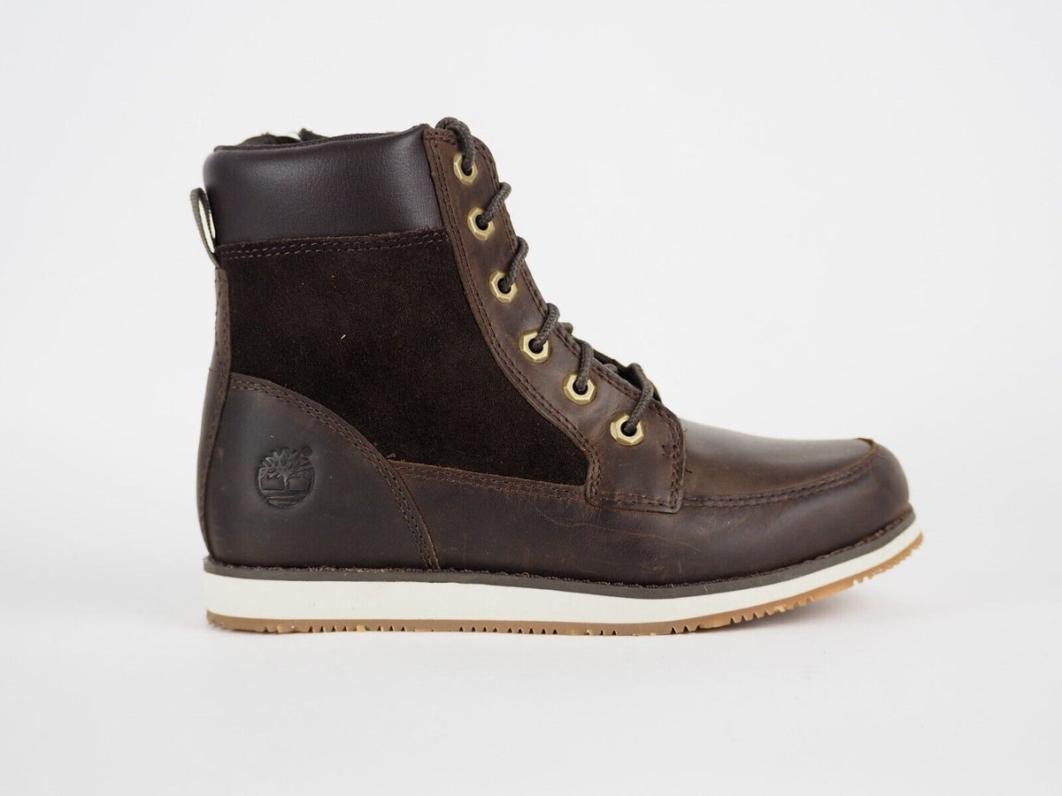 Boys Timberland Earthkeepers A1254 Dark Brown Leather Side Zip Chukka Boots