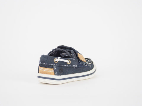 Boys Timberland Casco Bay 4387R Navy Blue Leather Casual Toddlers Boat Shoes