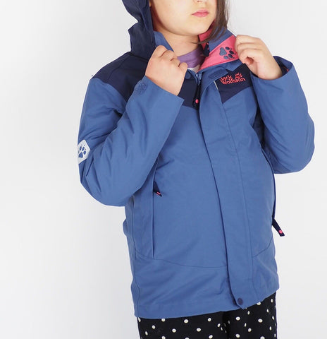 Girls Jack Wolfskin Snow Wizard 1605241 Blue Indigo Waterproof Jacket