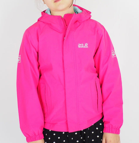 Girls Jack Wolfskin Pine Creek 1607411 Pink Peony Waterproof Jacket