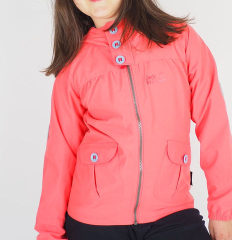 Girls Jack Wolfskin Stormwalk 1603651 Grapefruit Windproof Jacket