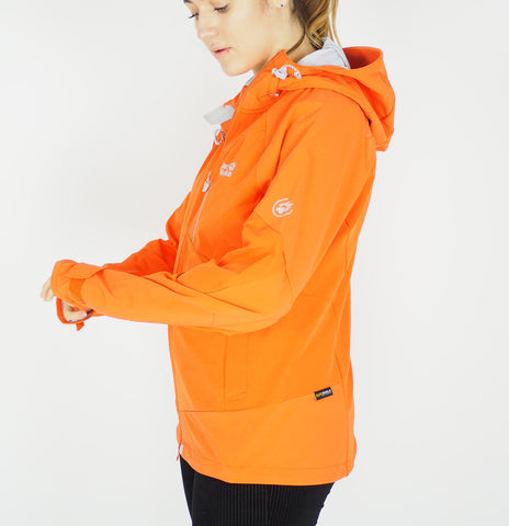 Womens Jack Wolfskin Gravity Flex 1302961 Flame Orange Zip Up Hooded Jacket