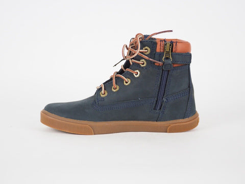 Boys Timberland EK Cupsole 6776R Blue Leather Nubuck Laced Kids Chukka Boots