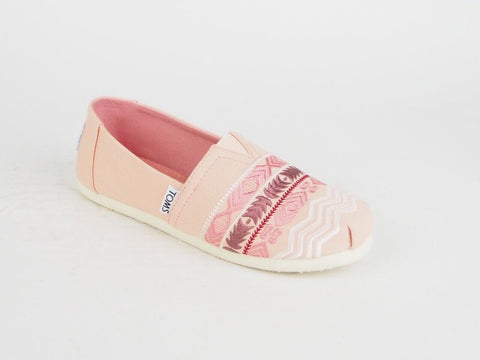 Girls Toms Classic Rose Cloud Global Canvas Flats Slip On Trainers Uk K 13