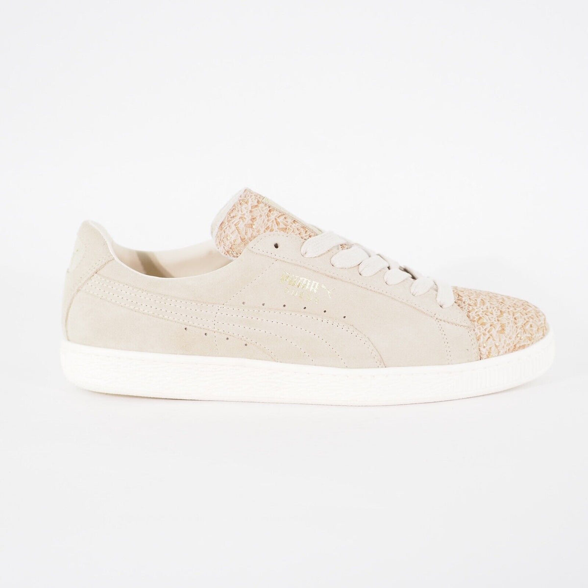 Womens Puma Suede X Golden Desert 367176 01 Grey/Gold Lace Casual Walking Shoes