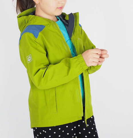 Kids Unisex Jack Wolfskin Oak Creek 1607111 Green Tea Waterproof Jacket