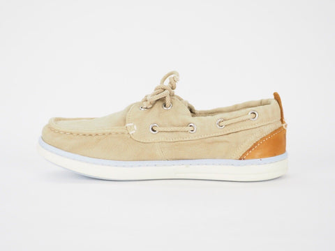 Juniors Timberland Hookset A172O Beige Handcrafted Soft Low Casual Boat Shoes