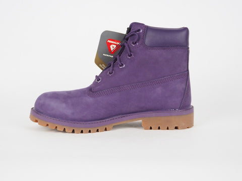 Juniors Timberland 6 In Premium A14T3 Purple Leather Lace Up Waterproof Boots