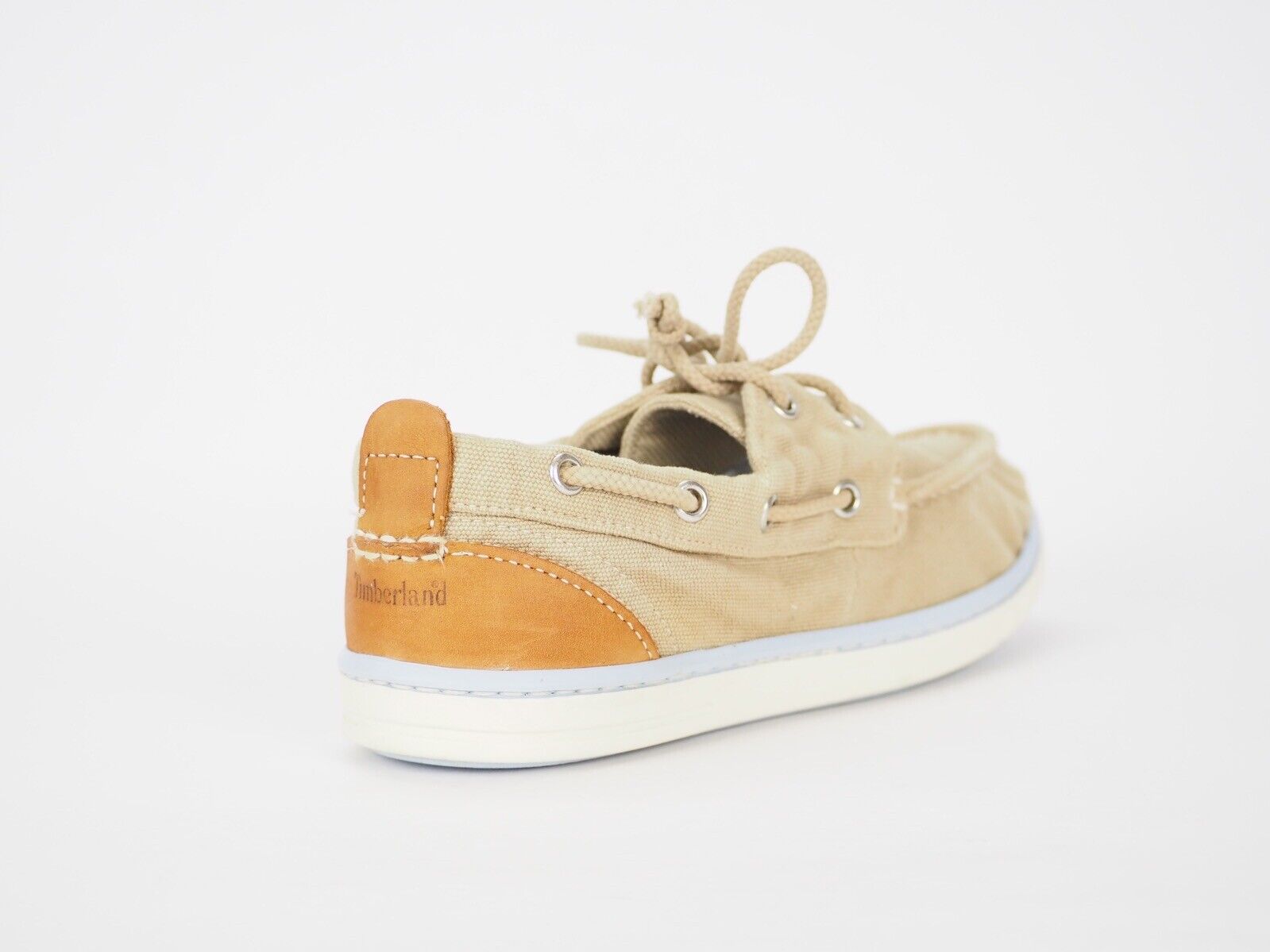 Juniors Timberland Hookset A172O Beige Handcrafted Soft Low Casual Boat Shoes