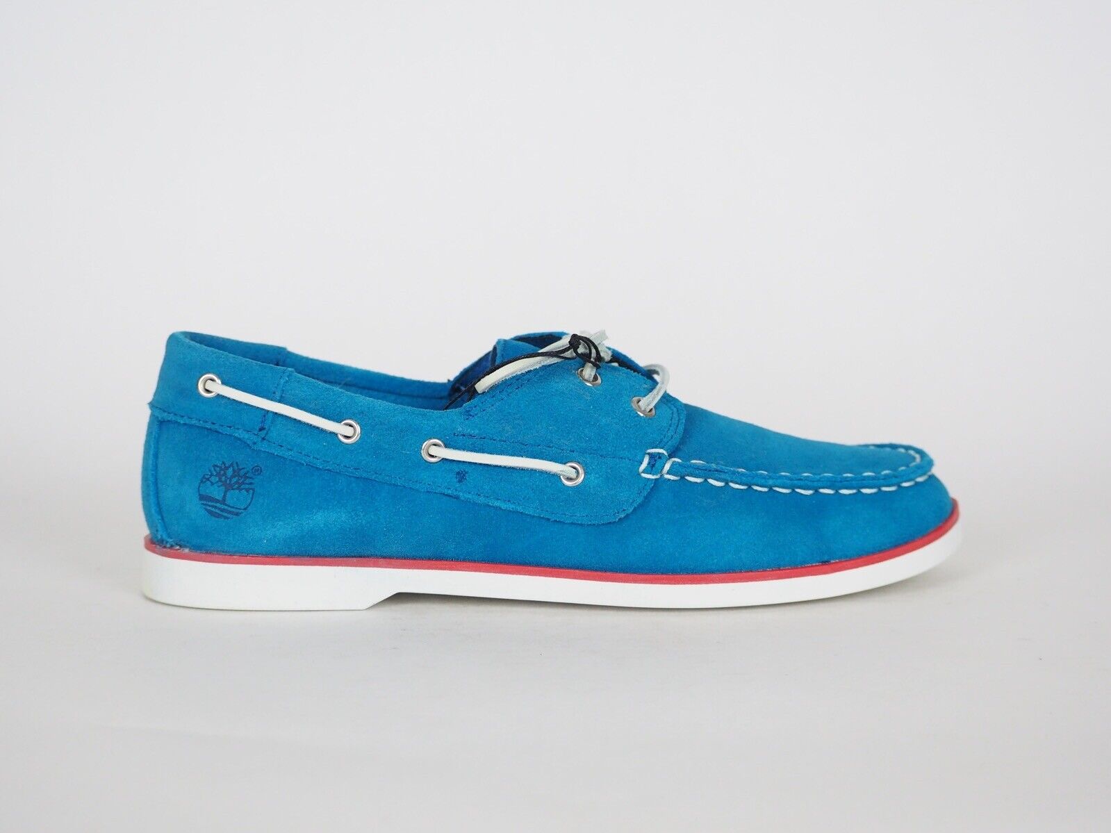 Junior Boys Timberland Seabury Classic 2 Eye A1L6T Mykonos Blue Suede Boat Shoes