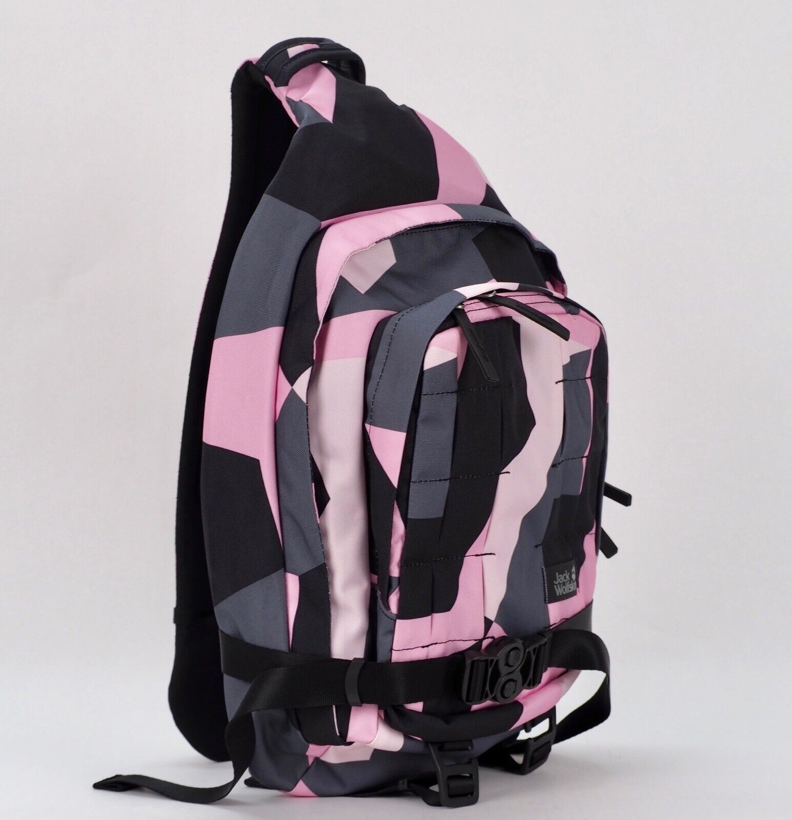 Jack Wolfskin TRT 2006011 Pink Geo Block Shoulder Backpack Travel Crossbody Bag