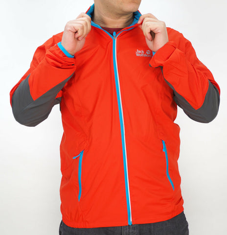 Mens Jack Wolfskin Exhalation Flyweight 1303051 Bright Pumpkin Active Jacket