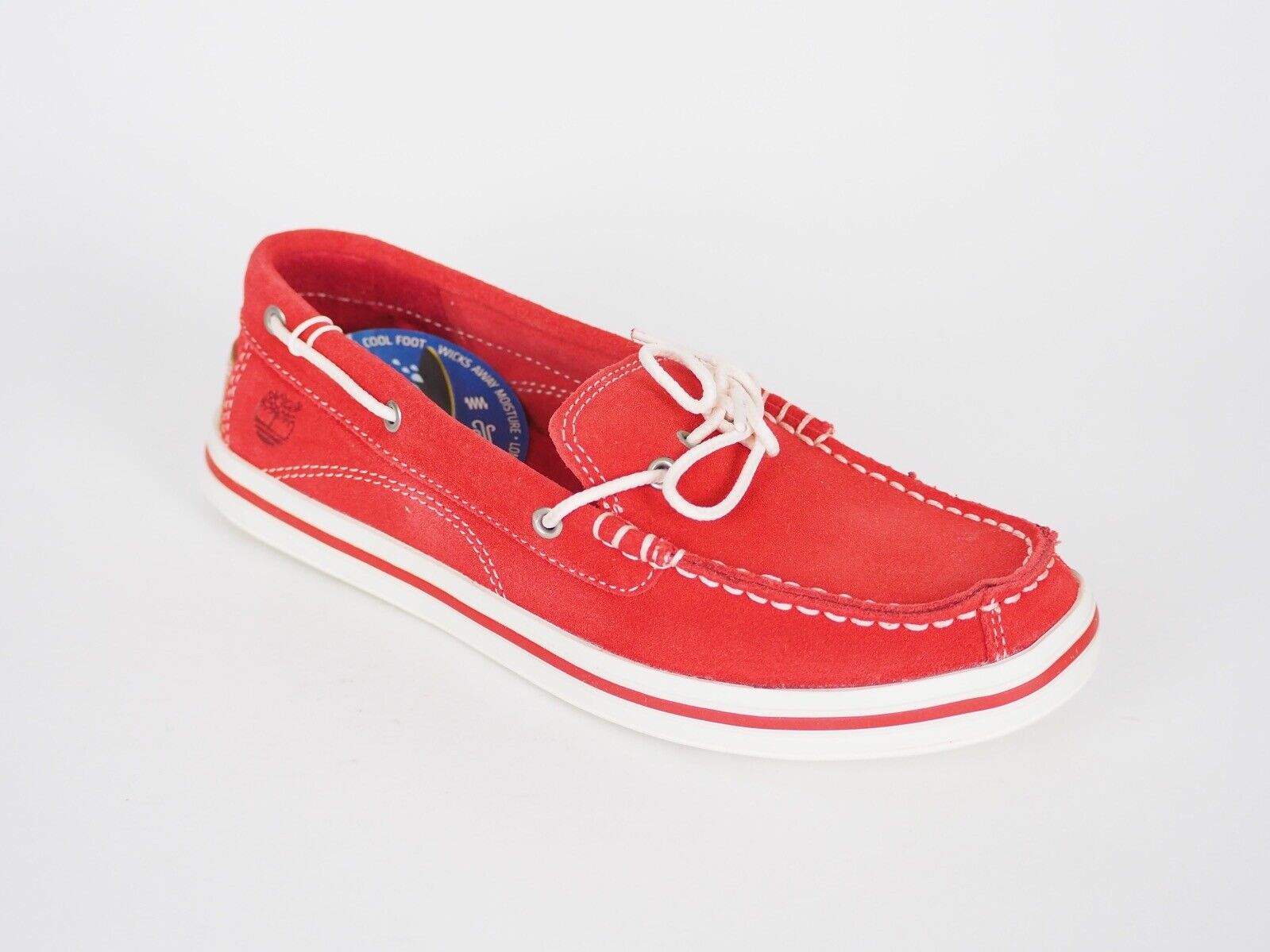 Junior Boys Timberland 7292R Red Suede 1 Eye Deck Boat Shoes