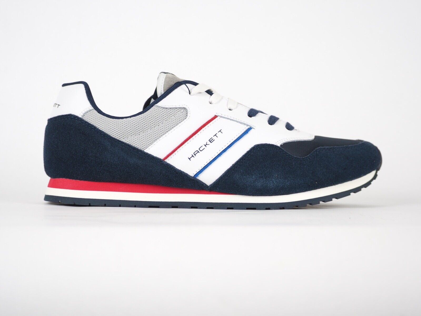 Mens Hackett London Pro Team Runner HMS20702 Navy / White Sorts Trainers UK 11