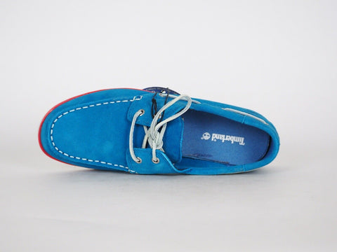 Junior Boys Timberland Seabury Classic 2 Eye A1L6T Mykonos Blue Suede Boat Shoes