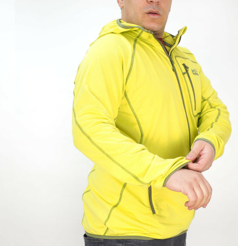 Mens Jack Wolfskin Rock Sill Hooded Zip Up Lime Jacket