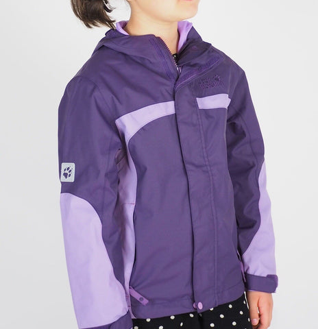 Girls Jack Wolfskin Topax Texapore 1604771 Prune Waterproof Jacket