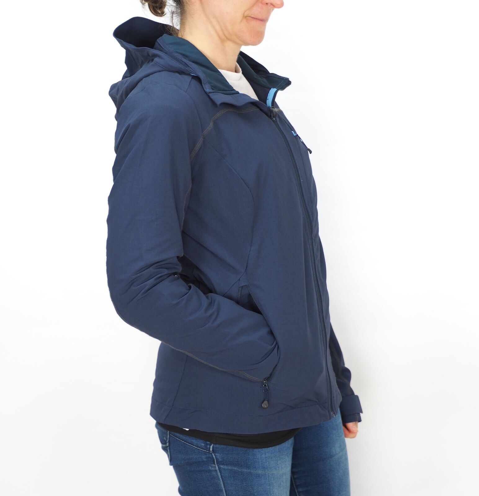 Womens Jack Wolfskin Rock Me 1303161 Night Blue Light Hooded Hiking Jacket