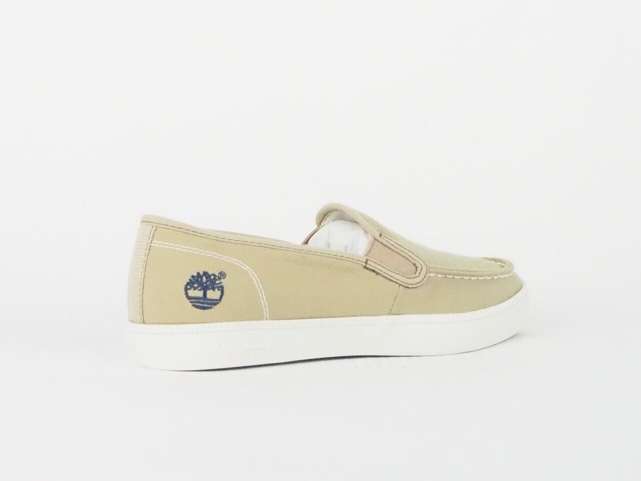 Juniors Timberland Newport Bay A1567 Beige Canvas Slip On Casual Shoes 