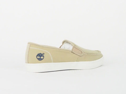 Juniors Timberland Newport Bay A1567 Beige Canvas Slip On Casual Shoes 