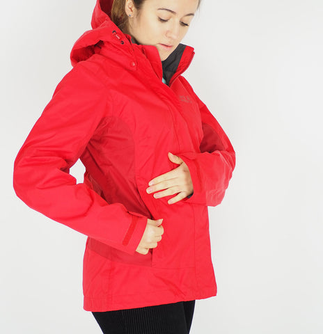 Womens Jack Wolfskin Xalt Hike Shell 1112171 Red Fire Zip Up Waterproof Jacket