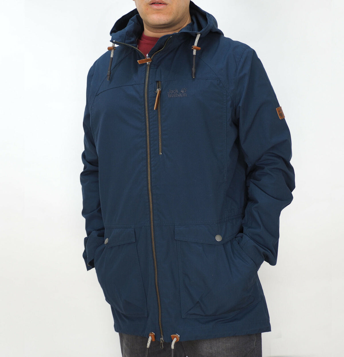 Mens Jack Wolfskin Magellan 1302981 Night Blue Warm Everyday Hooded Jacket