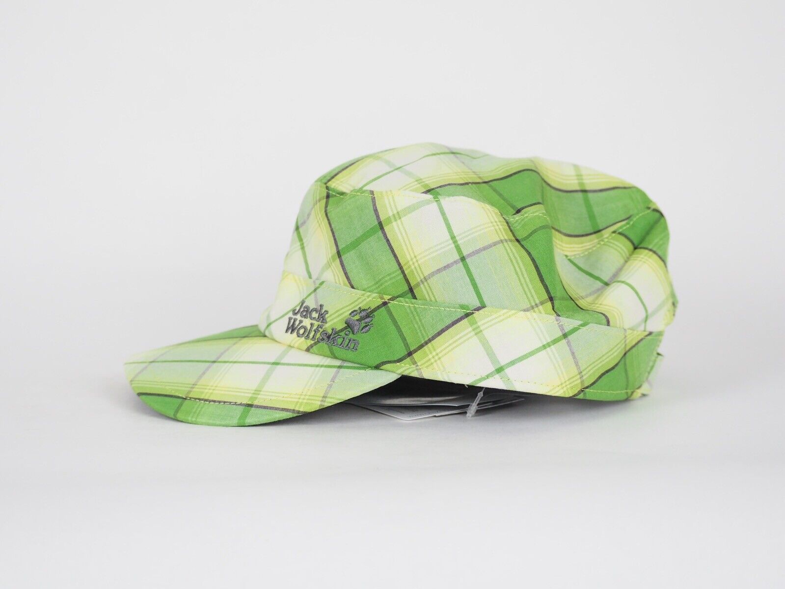 Jack Wolfskin Fairford 5008271 Basil Green Checks Cap Casual Kids Summer Hat