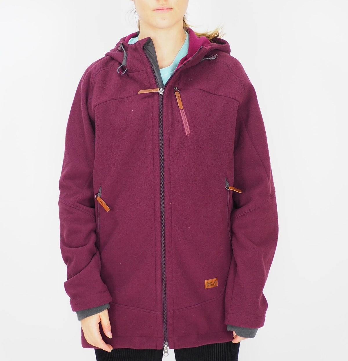 Womens Jack Wolfskin Blandford 1702951 Dark Berry Warm Hooded Winter Jacket