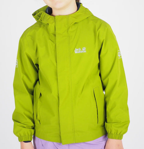 Kids Unisex Jack Wolfskin Pine Creek 1607411 Green Tea Waterproof Jacket