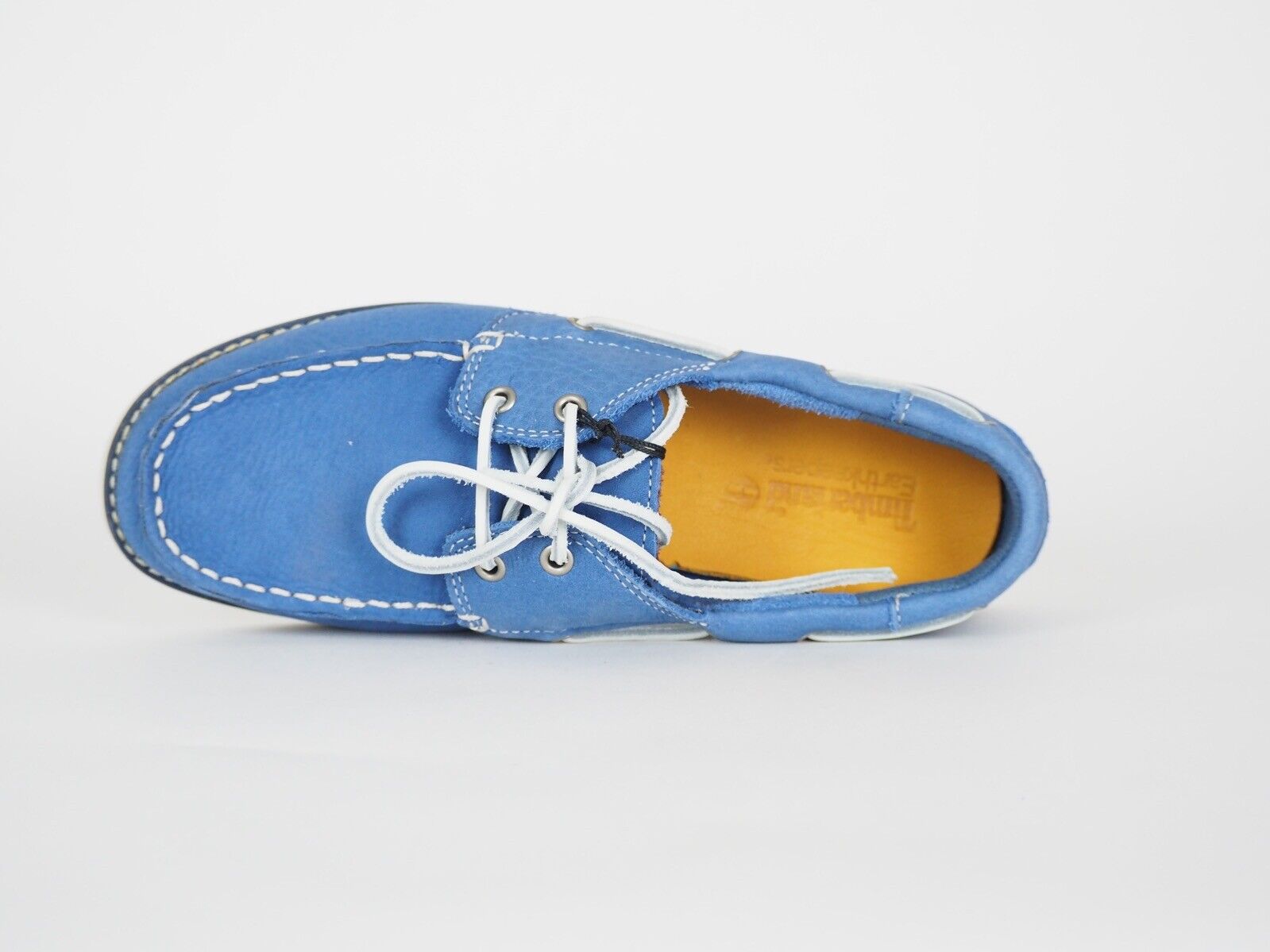 Junior Boys Timberland Classic 2 Eye 1497A Blue Leather Deck Boat Shoes