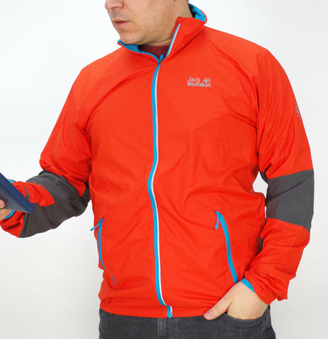 Mens Jack Wolfskin Exhalation Flyweight 1303051 Bright Pumpkin Active Jacket